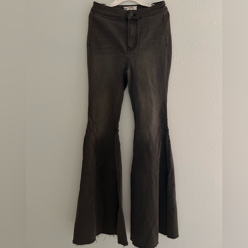 Free People charcoal black flare pants